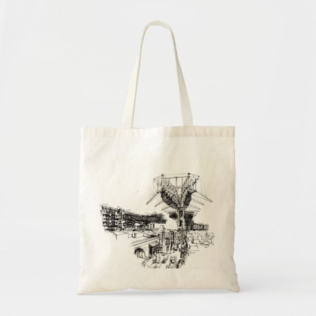 City Rebuilding Machine Tote Bag (Front)