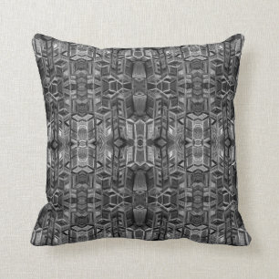 City Reflections Dark Gray Pattern Pillow