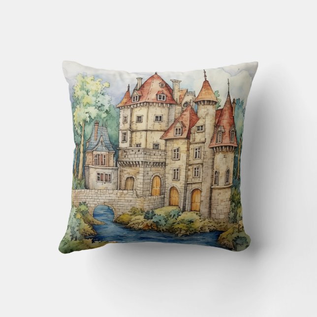 City Road Old House Architecture #76 Throw Pillow (Back)