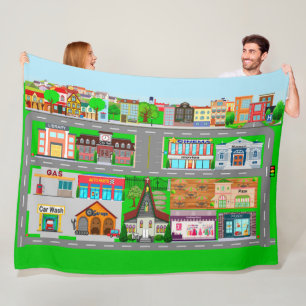 City Roads for Cars Fleece Blanket