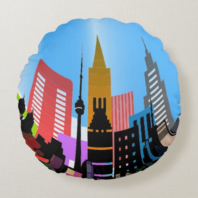 CITY ROUND PILLOW (Front)