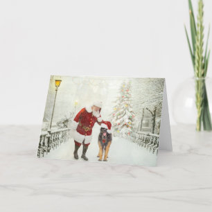 City Santa and Leonberger Holiday Card