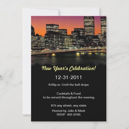 City Scape New Years Invitation