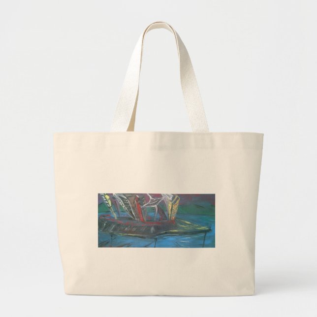 City Scape Supports Large Tote Bag (Front)