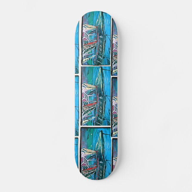 CITY SCAPE SUPPORTS SKATEBOARD DECK (Front)