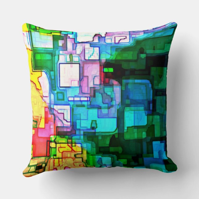 City Scape Throw Pillow (Back)