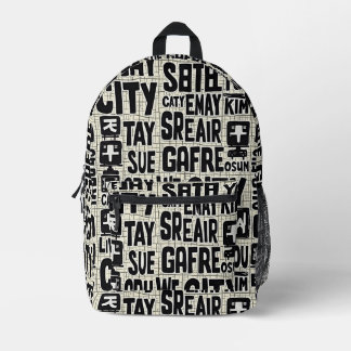City Scribbles Printed Backpack