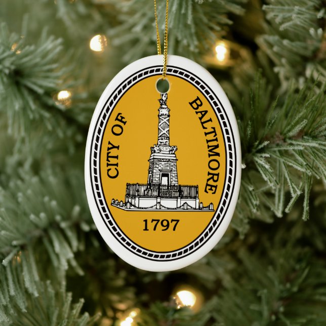 City Seal of Baltimore, MD Ceramic Ornament (Tree)
