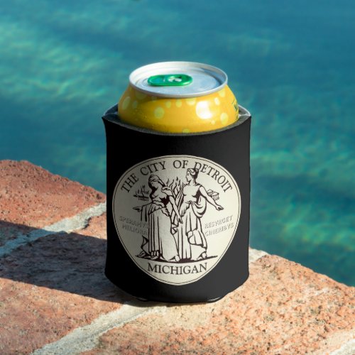 City Seal of Detroit Can Cooler