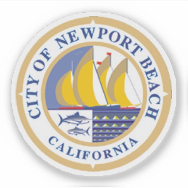 City Seal of Newport Beach, California Sticker (Front)