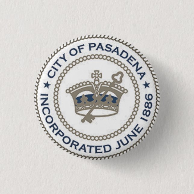 City Seal of Pasadena, California Button (Front)