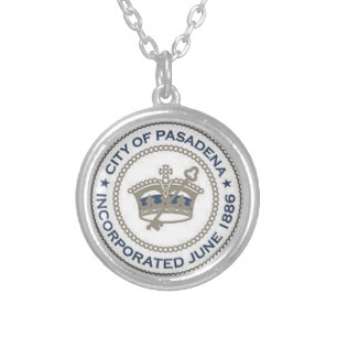 City Seal of Pasadena, California Silver Plated Necklace