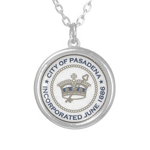 City Seal of Pasadena California Silver Plated Necklace