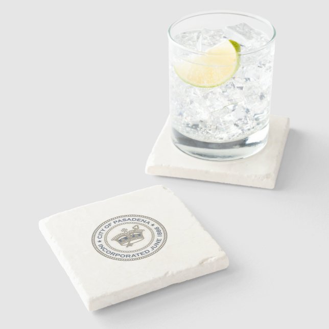 City Seal of Pasadena, California Stone Coaster (Side)