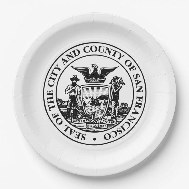 City Seal of San Francisco (California, USA) Paper Plates (Front)
