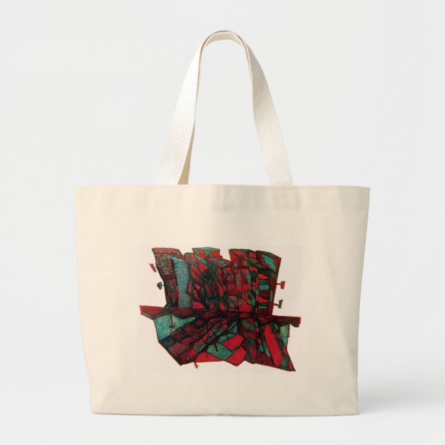 city shadow large tote bag (Front)