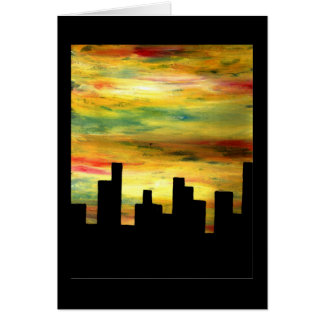city silhouette cards