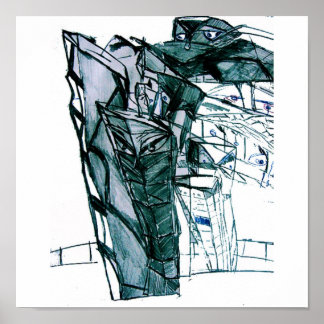 CITY SKETCHER WHITE POSTER