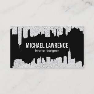 City Skyline Abstract (speckled) Business Card