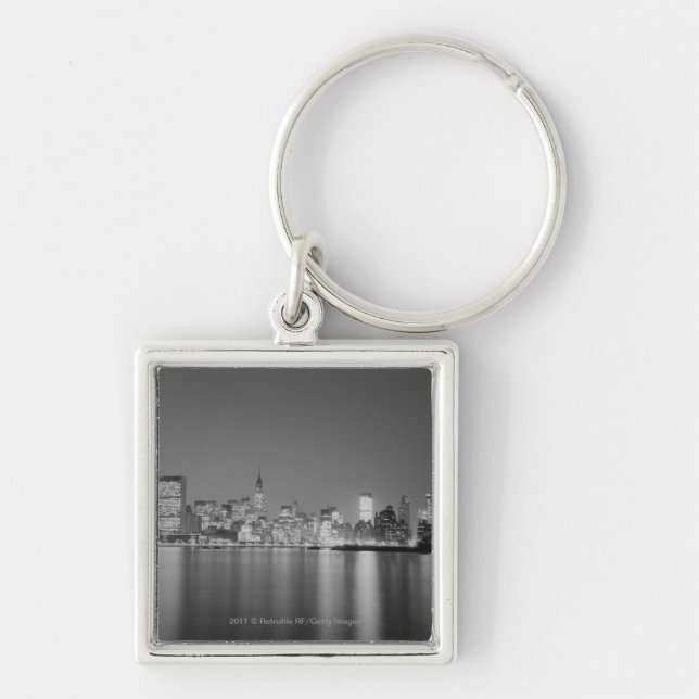 City skyline at night keychain (Front)