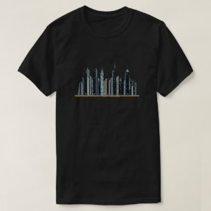 City Skyline Bookshelf – Minimalist T-Shirt Unisex