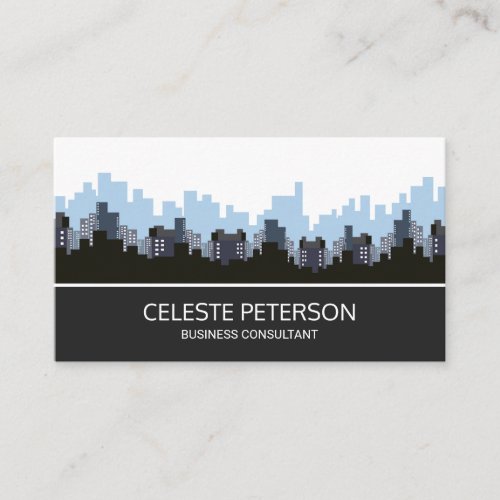City Skyline Building Silhouette Real Estate Business Card
