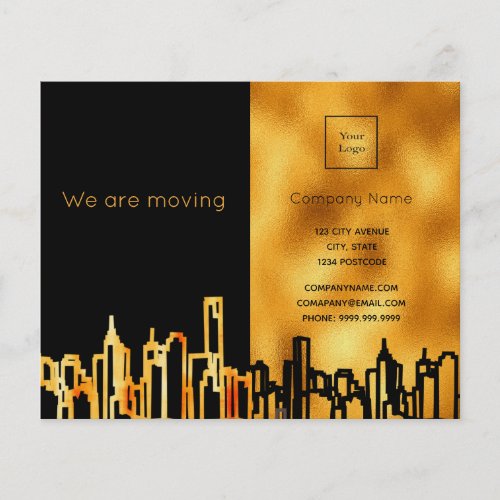 City skyline business we are moving announcement flyer