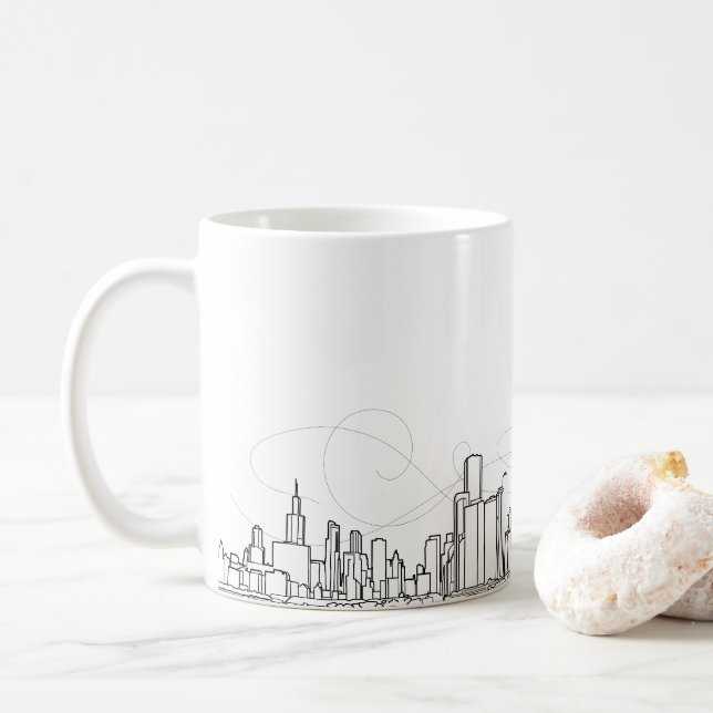 City skyline coffee mug (With Donut)
