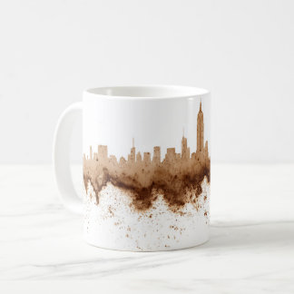 City Skyline Coffee Stain Art Coffee Mug