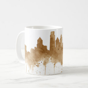 City Skyline Coffee Stain Art Coffee Mug