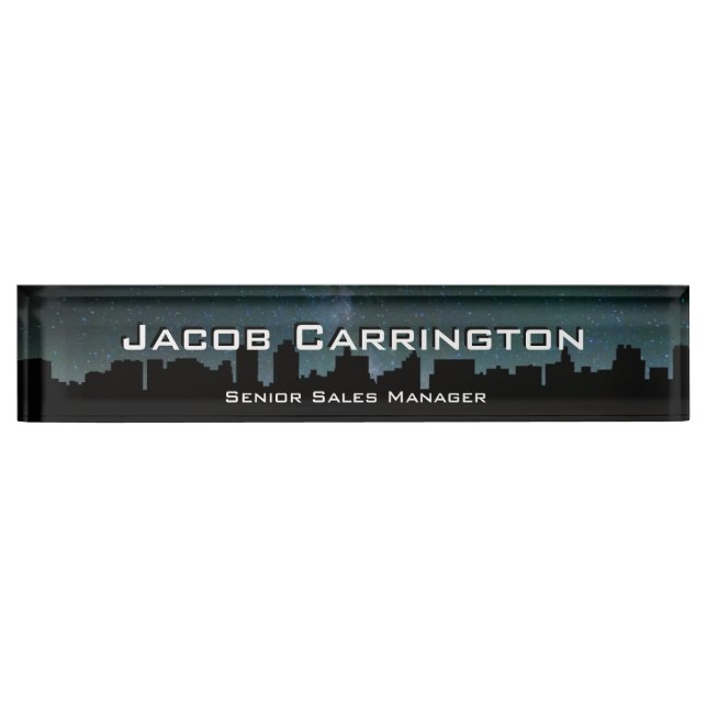 City Skyline Desk Name Plate (Front)