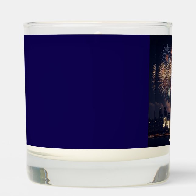 City Skyline Fireworks New Year 2026  Scented Candle (Front)