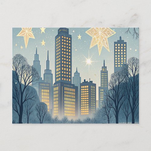 City Skyline Hanukkah Greeting Card