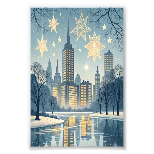 City Skyline Hanukkah Greeting Card Photo Print
