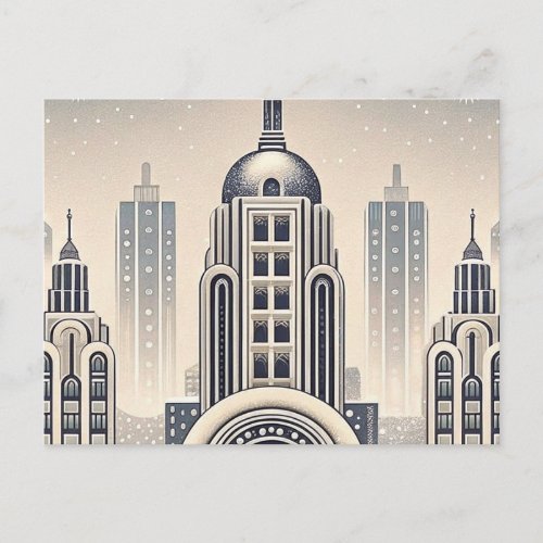 City Skyline Hanukkah Night Sky Card