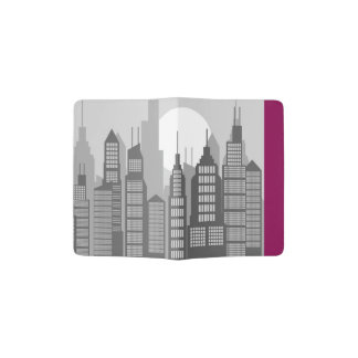 City Skyline in Purple Passport Cover