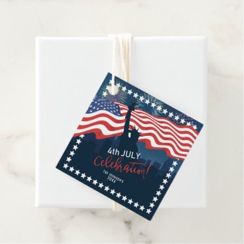 City Skyline Independence Day Celebration Id658 Favor Tags by arrayforcards at Zazzle