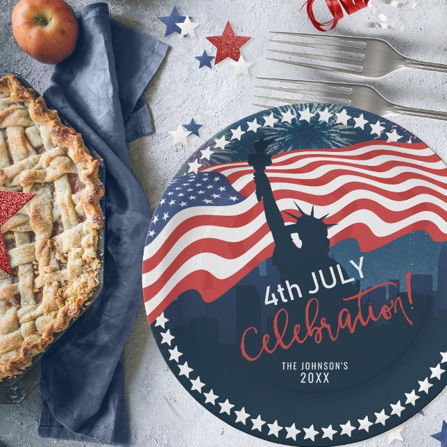 City Skyline Independence Day Celebration ID658 Paper Plates (Creator Uploaded)