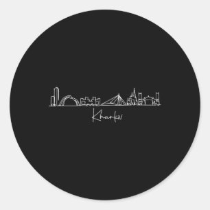 City Skyline Kharkov Kharkiv Ukraine Classic Round Sticker