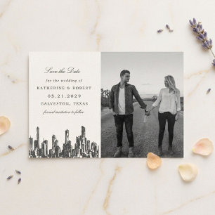 City Skyline Landscape Luxurious Letterpress Photo Cards