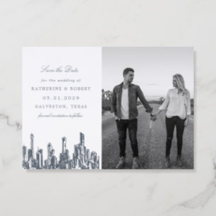 City Skyline Landscape Luxurious Letterpress Photo Cards