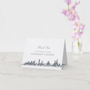 City Skyline Landscape Luxurious Letterpress Thank You Card