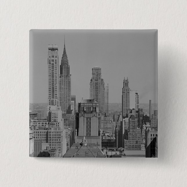 City skyline pinback button (Front)