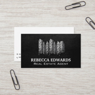 City Skyline Pixels   Real Estate Business Card