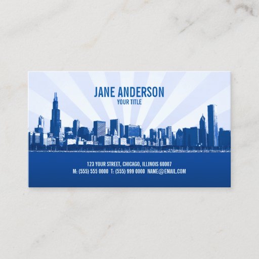Customizable City Skyline business card