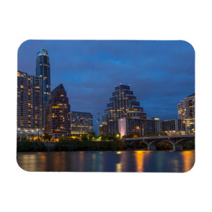 City Skyline Reflects Into Lady Bird Lake Magnet