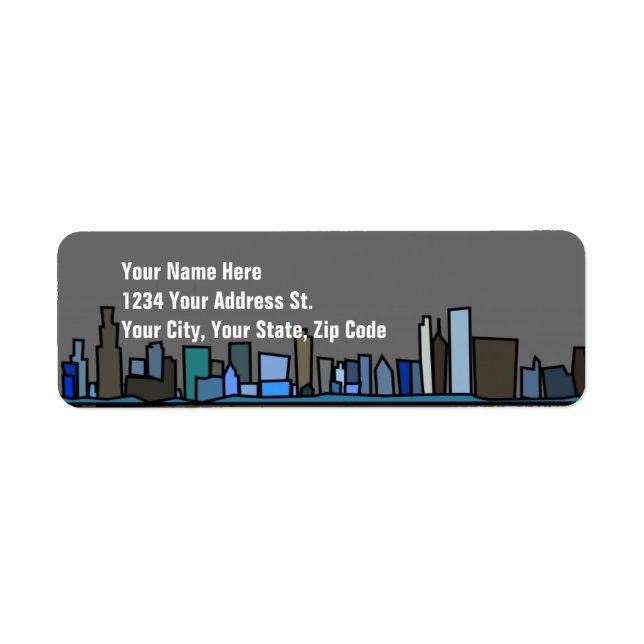 City Skyline Return Address Labels (Front)