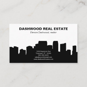 City Skyline Silhouette Real Estate Realtor Business Card