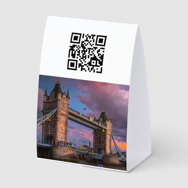 City skyline Sunset & personalize logo Paper Table Tent (Front)