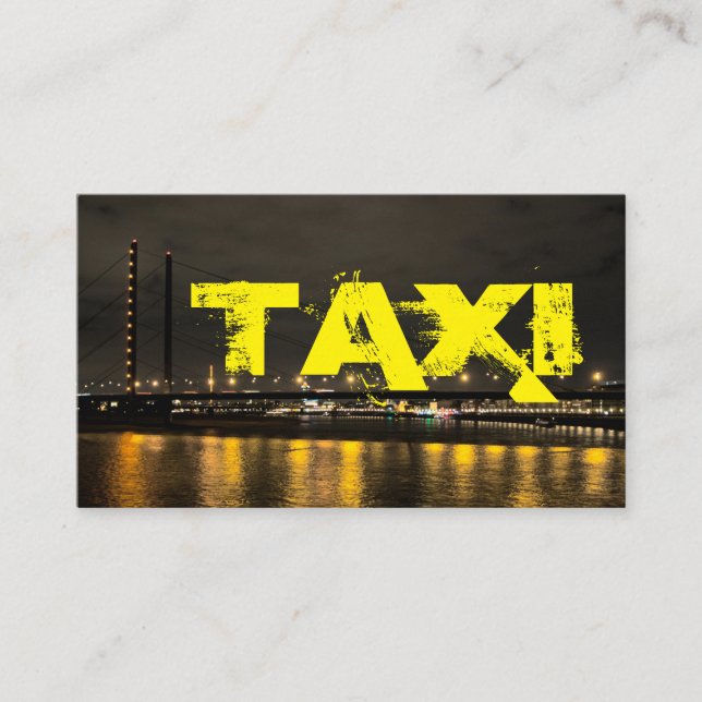 City skyline taxi driver cabdriver transporter business card (Front)